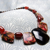 brown chunky necklace, brown semi-precious stone necklace UK, chunky gemstone necklace