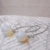 long drop opal quartz statement earrings