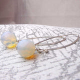 semi-precious bead long drop semi-precious statement earrings