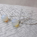 semi-precious bead statement earrings, long drop unique earrings