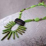 green jasper chunky statement necklace, unique handmade design