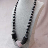 unique rose quartz statement necklace, chunky, bold, large