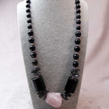unusual handcrafted rose quartz handmade statement necklace