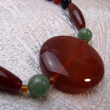 bold chunky statement necklace handmade from carnelian