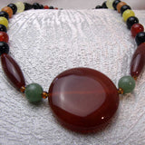chunky semi-precious bead statement necklace bold chunky beads