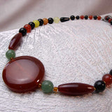 unusual chunky semi-precious bead statement necklace handcrafted uk