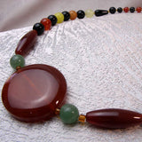 chunky carnelian semi-precious statement necklace