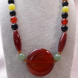 handcrafted carnelian statement necklace, unique chunky design
