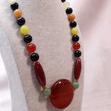 original design, chunky statement necklace handmade from chunky semi-precious beads