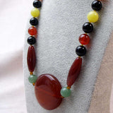 semi-precious stone bead statement necklace, chunky, bold, unique, handcrafted