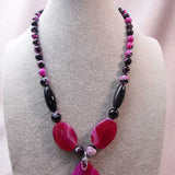 black pink unique handmade necklace