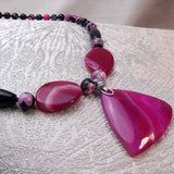 chunky pink black unique statement necklace uk