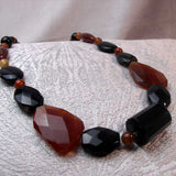 unique carnelian semi-precious bead statement necklace