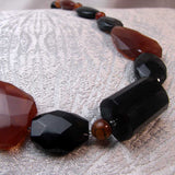 unique chunky necklace, handcrafted, statement, carnelian