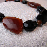 chunky semi-precious bead necklace, unique, statement , handcrafted