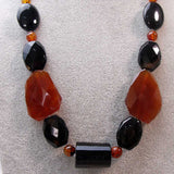 handmade semi-precious stone chunky bead statement necklace handmade from carnelian