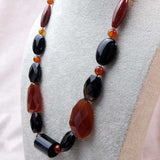 unique handcrafted statement necklace, chunky, bold, semi-precious beads