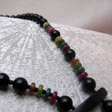 black onyx tourmaline beads