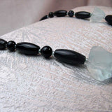 chunky black blue semi-precious beads