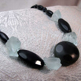 handmade chunky statement necklace with semi-precious stone beads