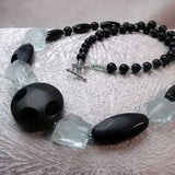 stunning statement necklace long length handcrafted semi-precious stones