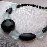 unique semi-precious stone statement necklace, long, unique, handcrafted