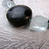 chunky black blue semi-precious beads