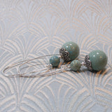 long semi-precious stone earrings, long semi-precious earrings NM12