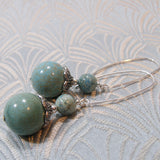 turquoise long semi-precious earrings. long semi-precious stone earrings turquoise