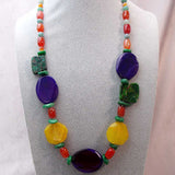 handmade chunky semi-precious statement necklace, unique, unusual, bright chunky semi-precious beads