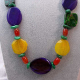 chunky semi-precious bead statement necklace unique, unusual design