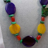 chunky statement necklace design handcrafted chunky bright bold semi-precious beads