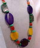 unique eye catching statement necklace handmade chunky semi-precious beads