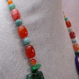 orange green bright semi-precious chunky beads