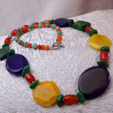 unusual, unique, one of a kind statement necklace with chunky beads