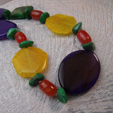statement necklace, original design using chunky semi-precious beads in bright bold colours