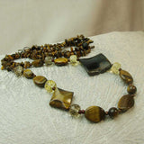 long tigers eye statement necklace unique design