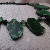 chunky green semi-precious stone jasper beads