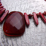 chunky bold, unusual red statement necklace