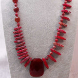 unique statement necklace handcrafted from bright, bold chunky semi-precious stones