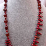 chunky red semi-precious beads