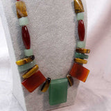 unique handcrafted semi-precious statement necklace, handcrafted, unusual, bold