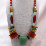 handcrafted chunky semi-precious stone bead statement necklace, unique, unusual, original