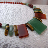 semi-precious bead statement necklace unique design