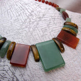 chunky semi-precious stone bead statement necklace original bold design