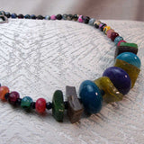 handmade chunky semi-precious bead statement necklace