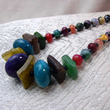 semi-precious chunky bright  bold bead neckalce
