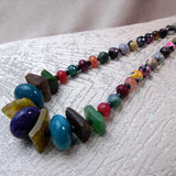 handmade statement necklace with bright bold chunky semi-precious beads