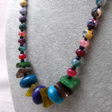 chunky statement necklace with bold semi-precious beads