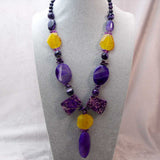 bold beautiful chunky statement necklace with chunky semi-precious stone beads